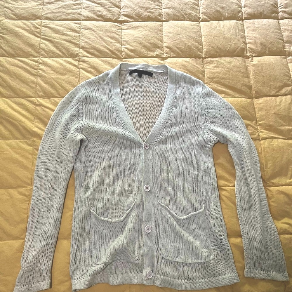 Mens cardigan light weight open weave. Standard Cloth small